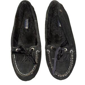 Sperry Back Suede Slip On Boat Shoes with Sherpa Size 9 M
